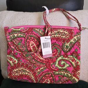 Vera Bradley Pink and Green Paisley Shoulder Bag